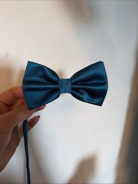 le chateau Teal Textured Bow Tie